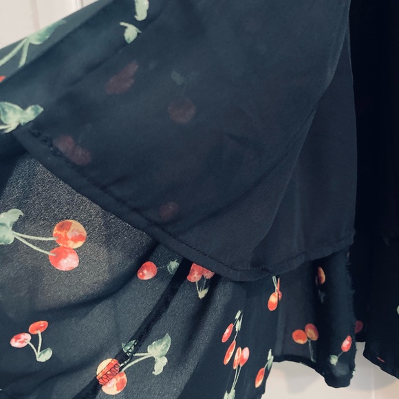 Retro Cherry Print Front Button Dress - Picture 16 of 16